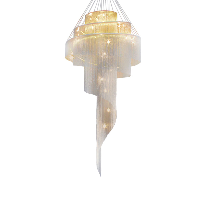 Aluminum Spiral Fountain Chandelier Minimalist LED Fixture - Rebooters