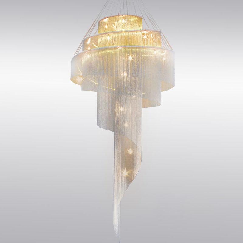 Aluminum Spiral Fountain Chandelier Minimalist LED Fixture - Rebooters