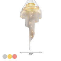 Aluminum Spiral Fountain Chandelier Minimalist LED Fixture - Rebooters