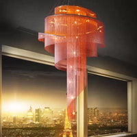 Aluminum Spiral Fountain Chandelier Minimalist LED Fixture - Rebooters