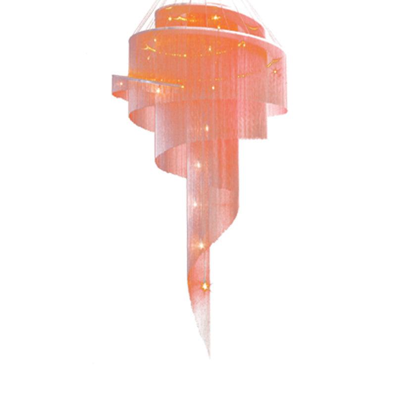 Aluminum Spiral Fountain Chandelier Minimalist LED Fixture - Rebooters