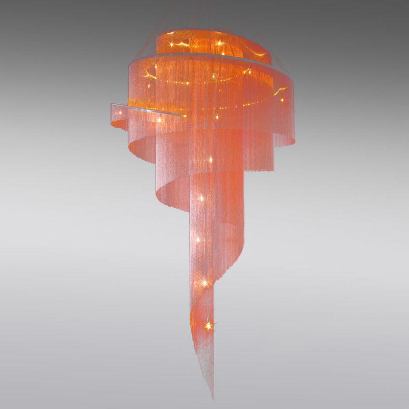 Aluminum Spiral Fountain Chandelier Minimalist LED Fixture - Rebooters