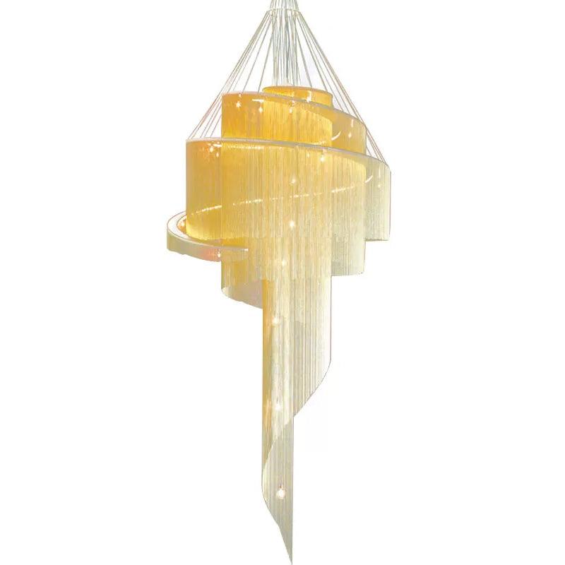 Aluminum Spiral Fountain Chandelier Minimalist LED Fixture - Rebooters