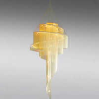 Aluminum Spiral Fountain Chandelier Minimalist LED Fixture - Rebooters