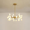 Leaf-Shaped Chandelier Light Modernist Metal LED Brass Pendant - Rebooters