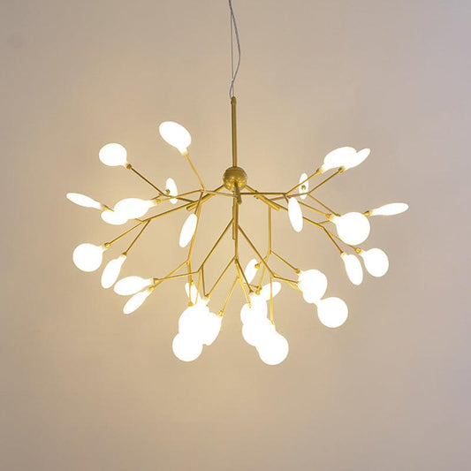 Acrylic Branching Ceiling Chandelier Modern LED Gold Pendant - Rebooters