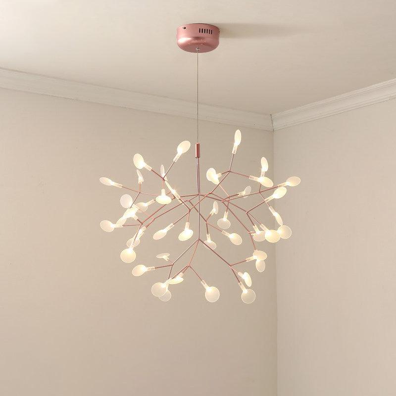 Acrylic Tree Branch Hanging Pendant Light Simple LED Ceiling Chandelier in Rose Gold - Rebooters