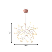 Acrylic Tree Branch Hanging Pendant Light Simple LED Ceiling Chandelier in Rose Gold - Rebooters