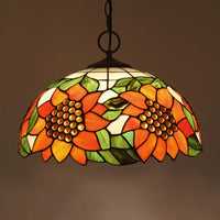 Black 3-Bulb Chandelier Lighting Baroque Stained Glass Pendant - Rebooters