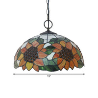 Black 3-Bulb Chandelier Lighting Baroque Stained Glass Pendant - Rebooters