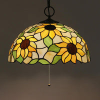Black 3-Bulb Chandelier Lighting Baroque Stained Glass Pendant - Rebooters