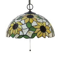 Black 3-Bulb Chandelier Lighting Baroque Stained Glass Pendant - Rebooters
