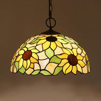 Black 3-Bulb Chandelier Lighting Baroque Stained Glass Pendant - Rebooters