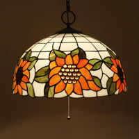 Black 3-Bulb Chandelier Lighting Baroque Stained Glass Pendant - Rebooters