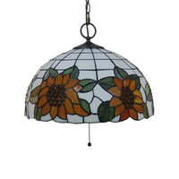 Black 3-Bulb Chandelier Lighting Baroque Stained Glass Pendant - Rebooters