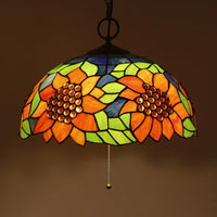 Black 3-Bulb Chandelier Lighting Baroque Stained Glass Pendant - Rebooters