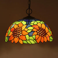 Black 3-Bulb Chandelier Lighting Baroque Stained Glass Pendant - Rebooters