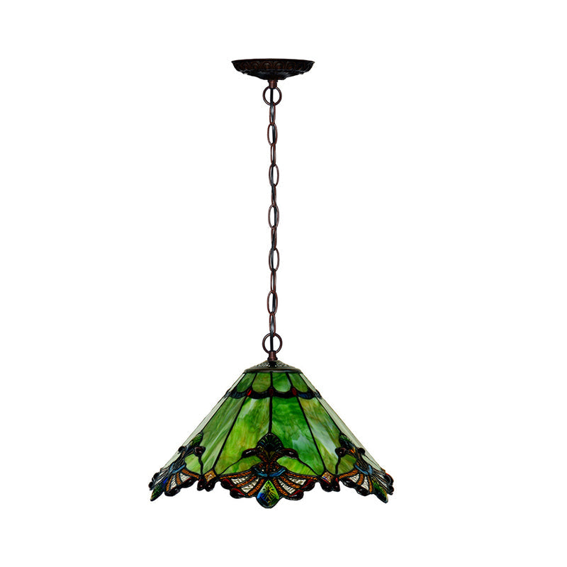 2-Light Chandelier Lamp Mission Hand Rolled Art Glass Pendant - Rebooters