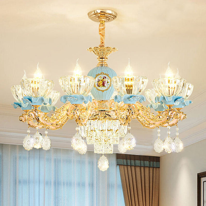 Clear Glass Bowl Chandelier Light Modernist Pendant Fixture - Rebooters