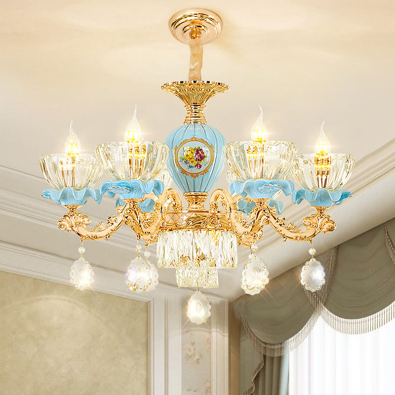 Clear Glass Bowl Chandelier Light Modernist Pendant Fixture - Rebooters