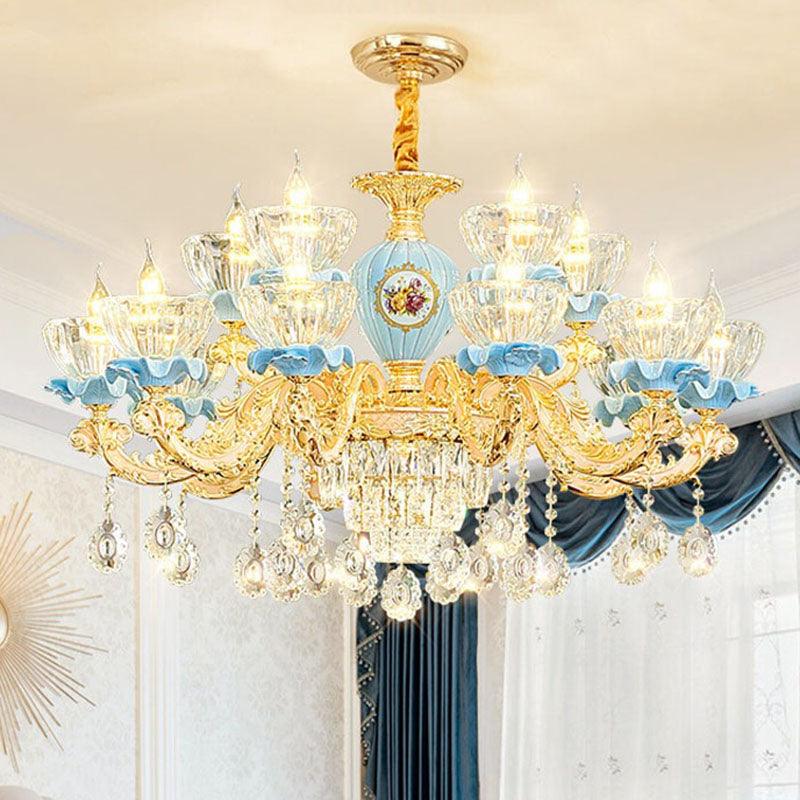 Clear Glass Bowl Chandelier Light Modernist Pendant Fixture - Rebooters