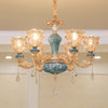 Swooping Arm Living Room Pendant Chandelier Rustic Metal Gold - Rebooters