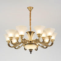 Bell Bedroom Chandelier Light Fixture White Frosted Glass Minimalistic Lamp Kit - Rebooters