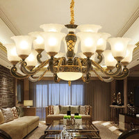 Bell Chandelier Lighting Simplicity Frosted Ribbed Glass Light - Rebooters