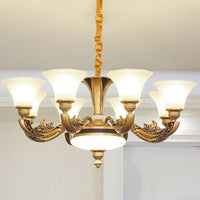 Bell Shaped Ceiling Chandelier Contemporary Frosted Glass Light - Rebooters