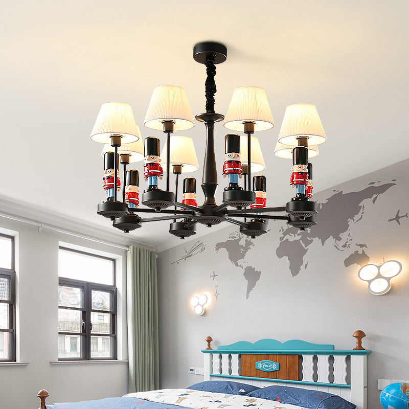 Empire Shade Chandelier Light Cartoon Fabric White Hanging Light - Rebooters