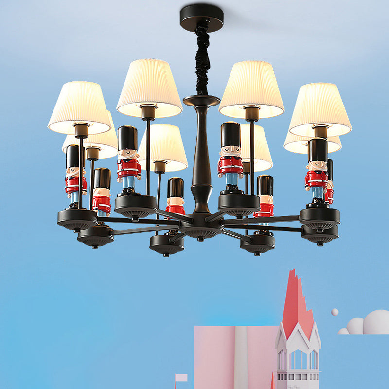 Empire Shade Chandelier Light Cartoon Fabric White Hanging Light - Rebooters