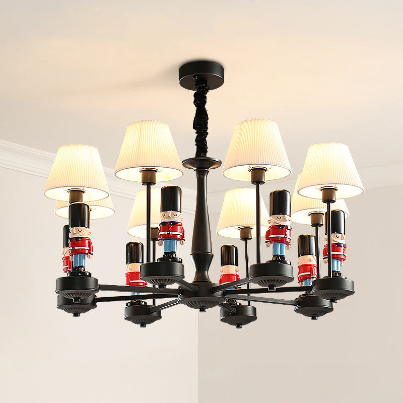 Empire Shade Chandelier Light Cartoon Fabric White Hanging Light - Rebooters