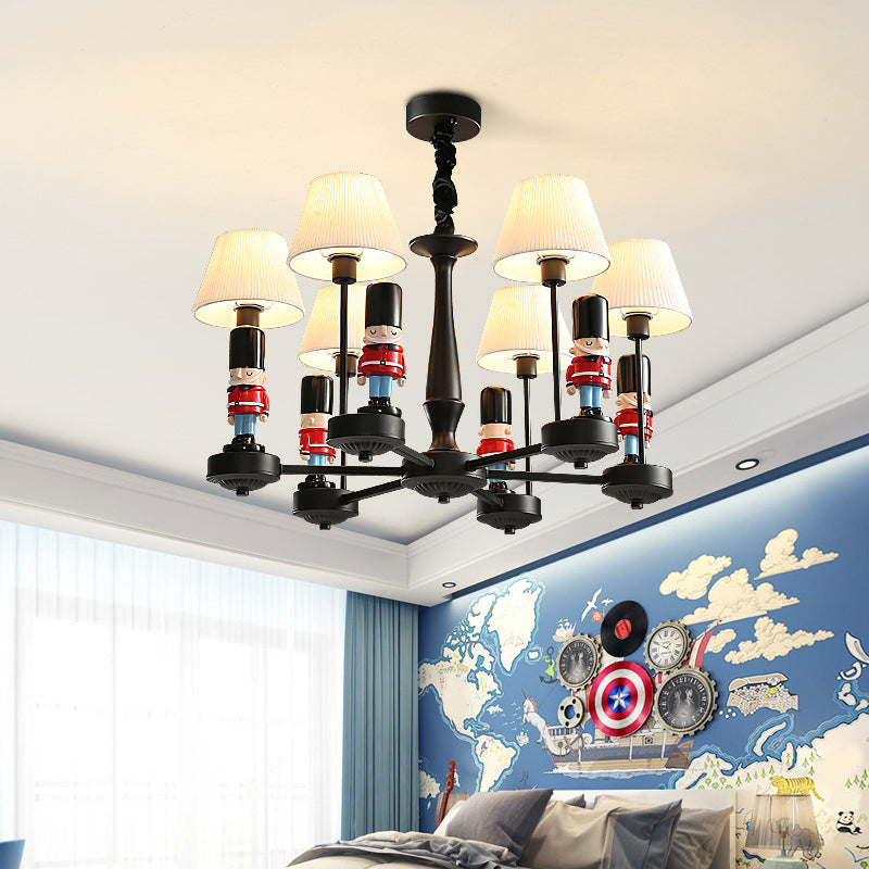 Empire Shade Chandelier Light Cartoon Fabric White Hanging Light - Rebooters