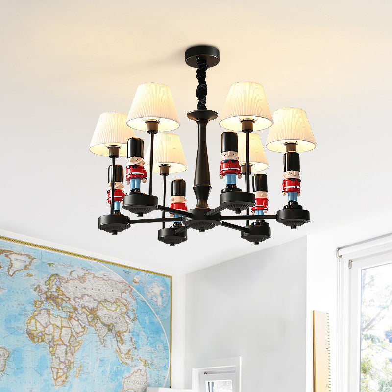 Empire Shade Chandelier Light Cartoon Fabric White Hanging Light - Rebooters
