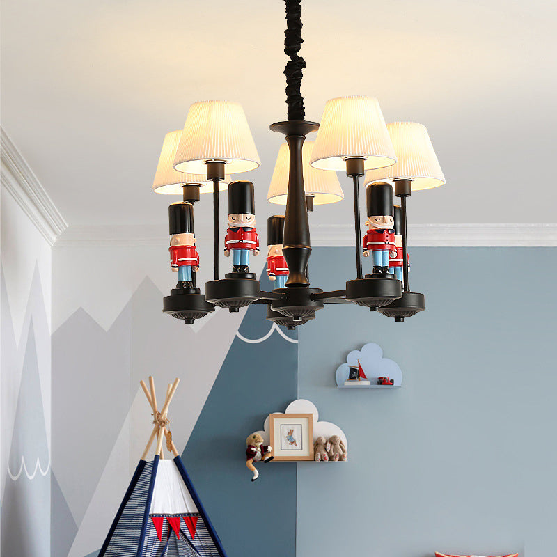 Empire Shade Chandelier Light Cartoon Fabric White Hanging Light - Rebooters