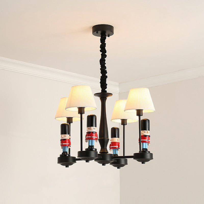 Empire Shade Chandelier Light Cartoon Fabric White Hanging Light - Rebooters
