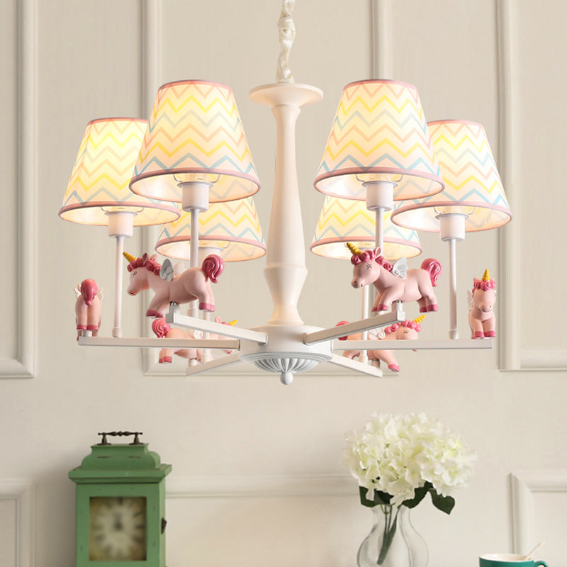 Unicorn Resin Suspension Lighting Cartoon Pink Chandelier - Rebooters