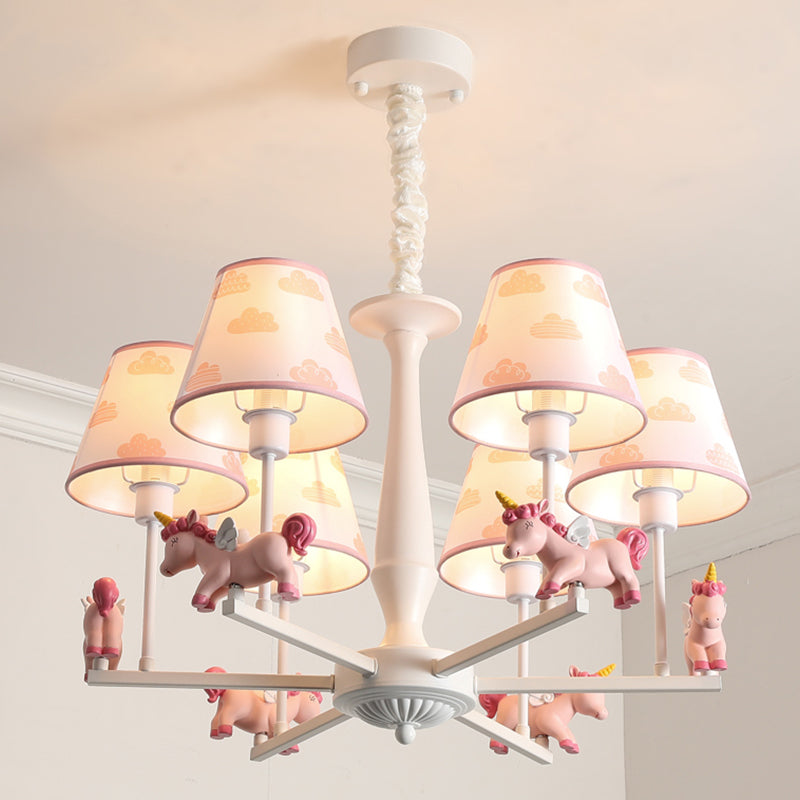 Unicorn Resin Suspension Lighting Cartoon Pink Chandelier - Rebooters