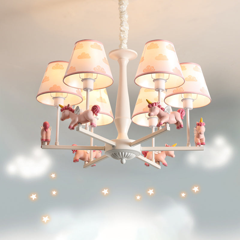 Unicorn Resin Suspension Lighting Cartoon Pink Chandelier - Rebooters