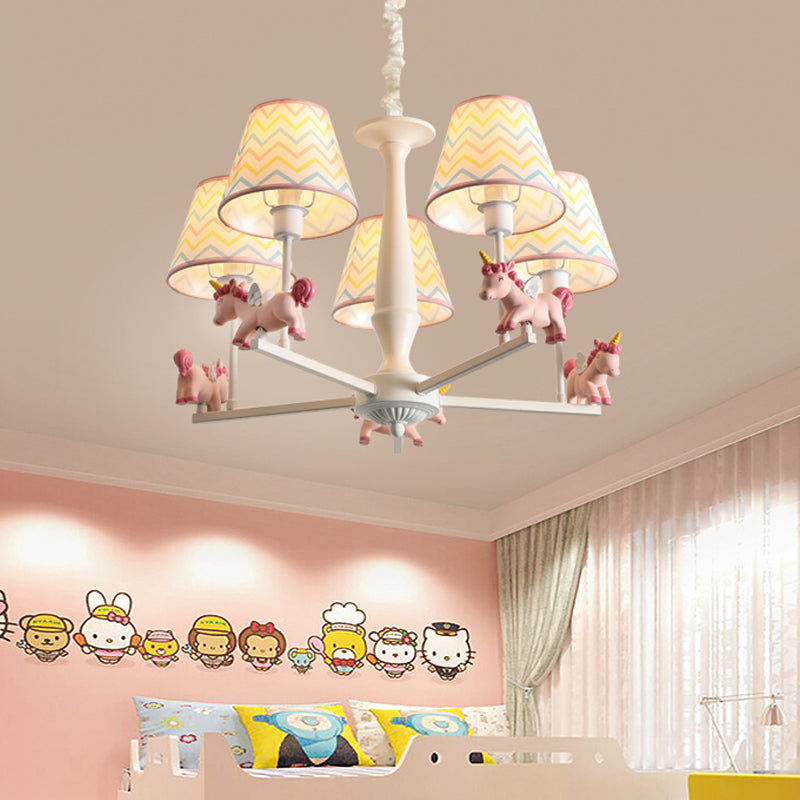 Unicorn Resin Suspension Lighting Cartoon Pink Chandelier - Rebooters