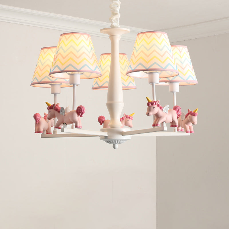 Unicorn Resin Suspension Lighting Cartoon Pink Chandelier - Rebooters