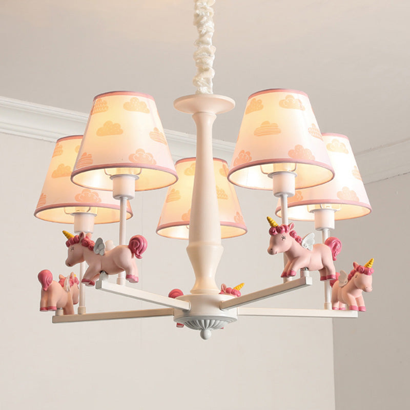 Unicorn Resin Suspension Lighting Cartoon Pink Chandelier - Rebooters