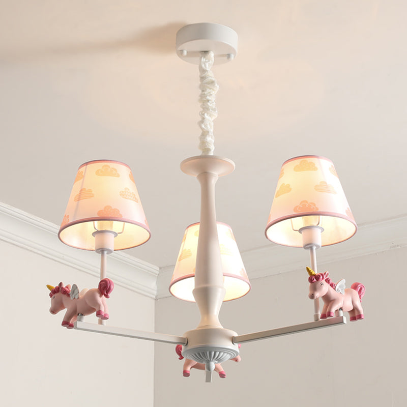 Unicorn Resin Suspension Lighting Cartoon Pink Chandelier - Rebooters