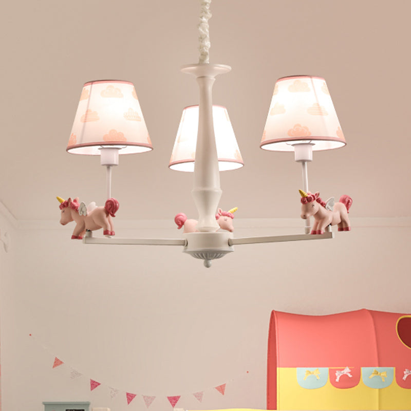 Unicorn Resin Suspension Lighting Cartoon Pink Chandelier - Rebooters