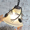 Milk Glass Bell Pendant Light Rustic 1 Light Hanging Light Bronze - Rebooters