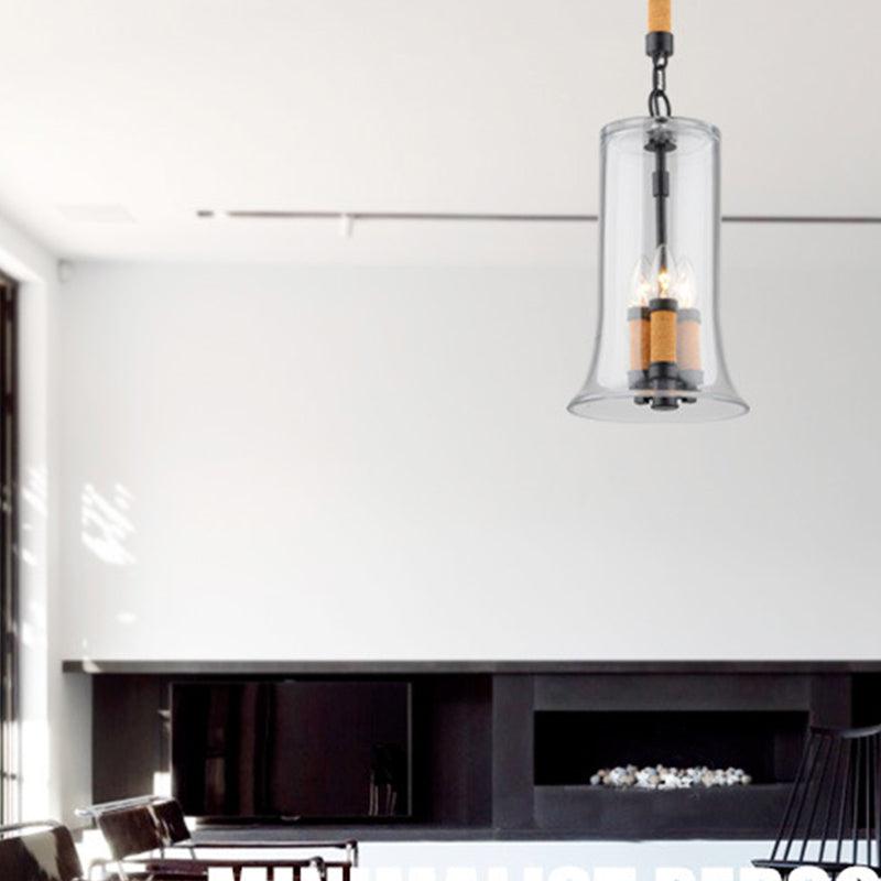 Bell Chandelier Light Traditional Clear Glass 3 Lights Ceiling - Rebooters