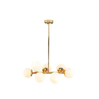 Ball Dining Room Pendant Light Kit Cream Glass Chandelier - Rebooters