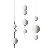Ball Dining Room Pendulum Light Cream Glass LED Modernity Chandelier - Rebooters