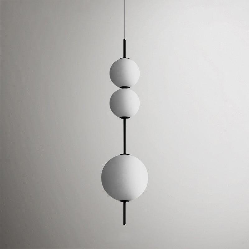 Ball Dining Room Pendulum Light Cream Glass LED Modernity Chandelier - Rebooters