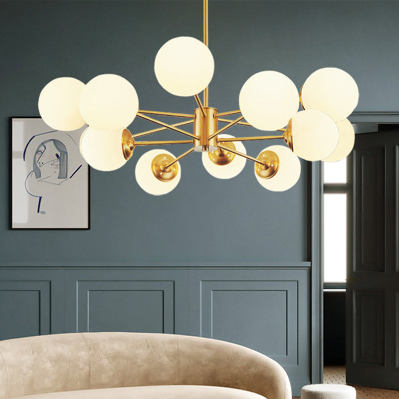 Radial Hanging Chandelier Nordic Metal Living Room Lamp Brass - Rebooters